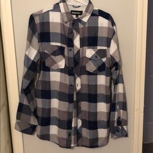 Blue white and grey flannel